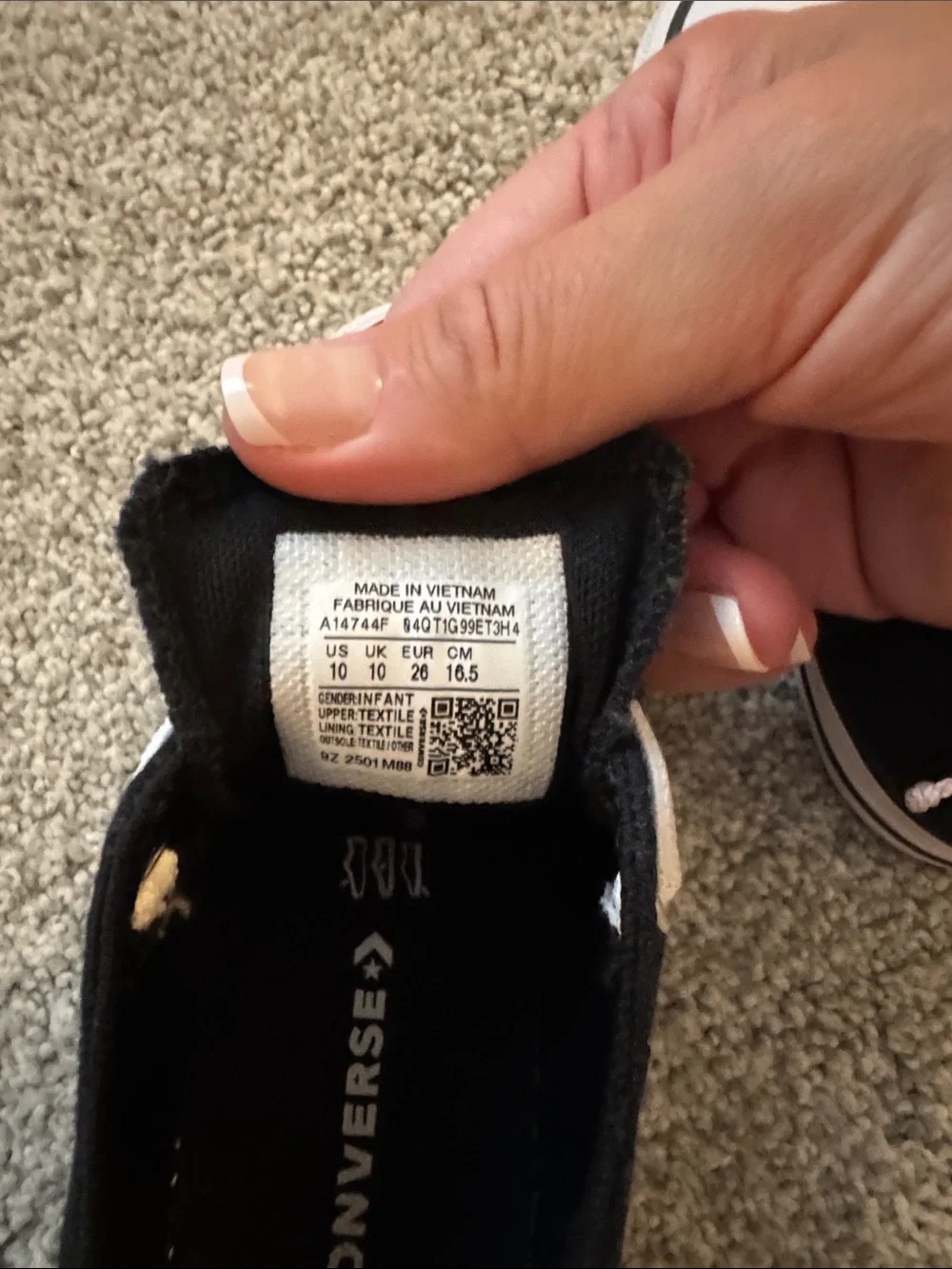 Converse Kids Black and White Low Top Sneakers